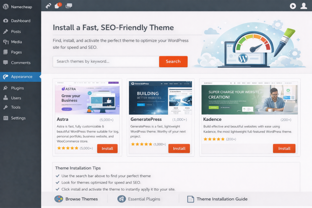 Home 6 Install a Fast SEO Friendly Theme